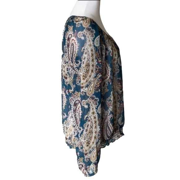 Lucky Brand Sheer Paisley Blouse - Picture 10 of 12